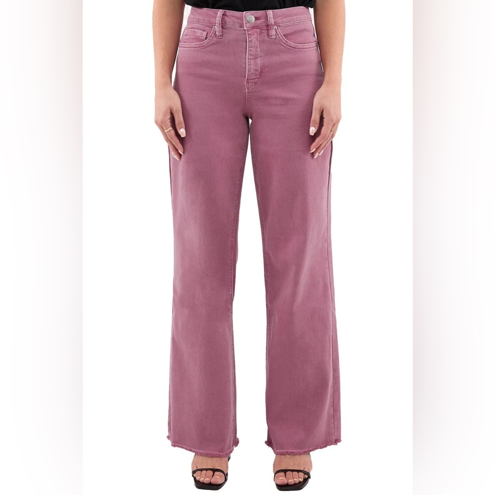 RFM Chloe Wide Leg Straight Fray Hem Jean